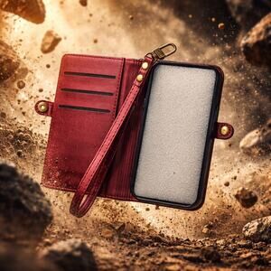 Elegant Red Tablet Case with Wrist Strap